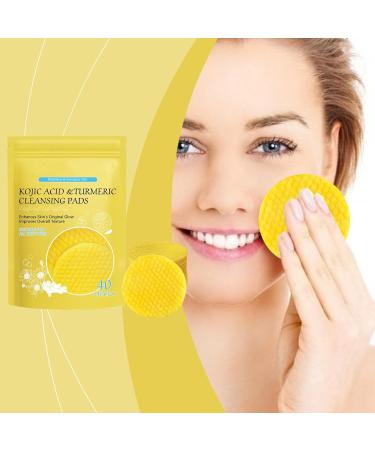 FmtwPhn 40 Turmeric Kojic Exfoliate Pads Kojic-Acid & Turmeric Pads Turmeric Kojic-Acid Pads Infused Foaming E-xfoliating Pads Face Exfoliator Pad Removes Excess Keratin - Buy Online on GoSupps.com
