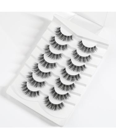 3D Clear Band Cat Eye Wispy False Eyelashes - Natural Look Soft Reusable - 7 Pairs Happy Heartbeat (No.198) | International Shipping - Buy Online on GoSupps.com