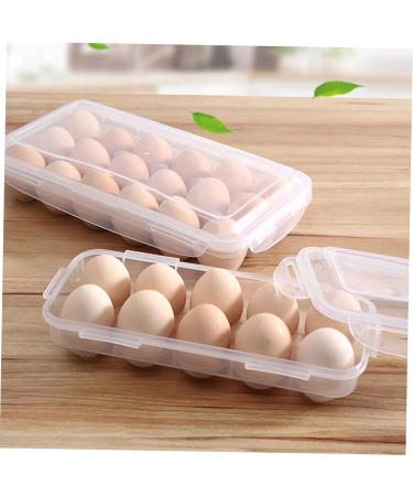 Healeved 2pcs Box Plastic Pallets Containers with Lids Portable Egg Case Mustard With Cover Egg Tray Whitex2pcs 27.5x13cmx2pcs - Buy Online on GoSupps.com