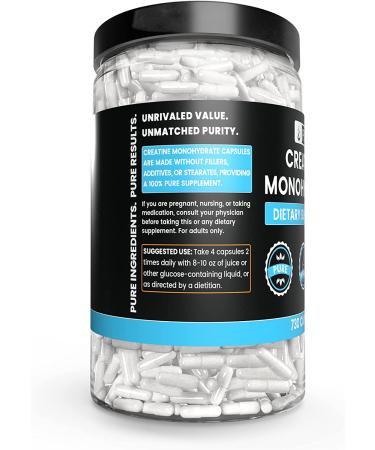 Pure Creatine Monohydrate | 730 Capsules | Lab Verified | No Fillers | 730 Count - Buy Online on GoSupps.com