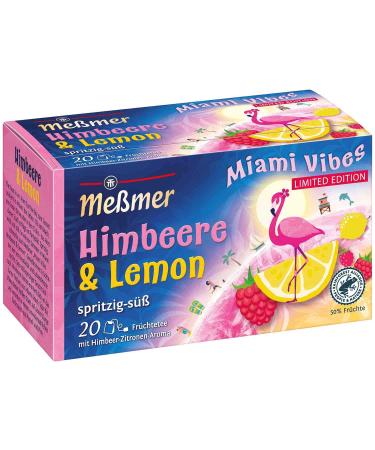 Meßmer Miami Vibes | Raspberry & Lemon | 20 tea bags | Gluten-free | Lactose-free | Vegan 20 tea bags Miami Vibes
