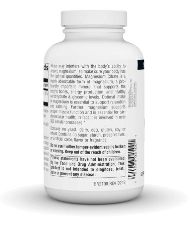 Source Naturals Magnesium Citrate, Supports Bone and Heart Health* 133 mg - 180 Capsules 1 180 Count (Pack of 1) - Buy Online on GoSupps.com