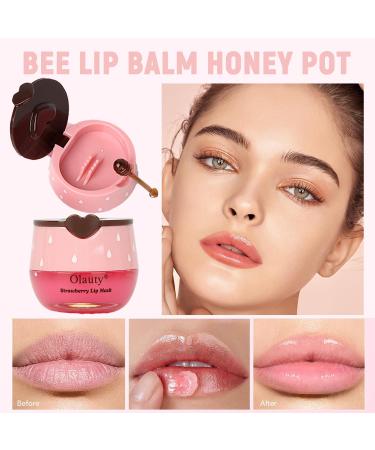 10 PCS Bee Lip Balm Honey Pot, Strawberry, Watermelon, Apple Lime, Cherry, Mint, Coconut, Aloe, Grapes & Peach Flavors, Honey Lip Balm Bulk, Moisturizing Lip Mask Overnight, Reduce Lip Lines Set A - Buy Online on GoSupps.com