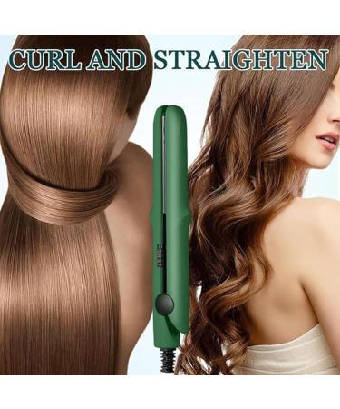 Gadgetcab Curling Iron Gadgetcab Mini Curling Iron 2-in-1 Mini Curling Wand &Flat Iron Hair Straightener Mini Dual-Purpose Curling Iron (Dark Green) - Buy Online on GoSupps.com