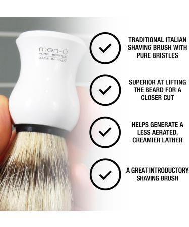 men-u BARBIERE PURE BRISTLE Shaving Brush Set with Pure Bristles and 15ml SHAVE CREAM Tube - Buy Online on GoSupps.com