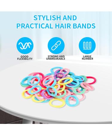 Willight 100-Pack Mini Hair Ties for Girls - Soft Elastic Seamless Bands - Multi-Colored Rubber & Cotton Hair Bands for Toddlers & Babies - Buy Online on GoSupps.com