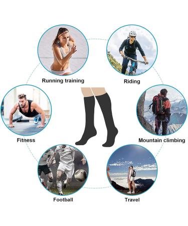6 Pair Compression Socks for Men & Women | Non-Slip Long Tube for Running, Nursing, Circulation & Recovery | 20-30 mmHg | Ideal for Boosting Stamina, Hiking, Travel & Flights | S-M Size | Geometry Design - Buy Online on GoSupps.com