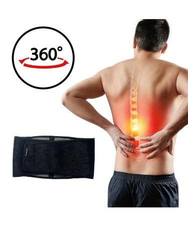 Adjustable Lumbar Lower Back Brace - Pain Relief Support Belt for Heavy Lifting & Herniated Disc - Unisex Black 40 IN - Buy Online on GoSupps.com