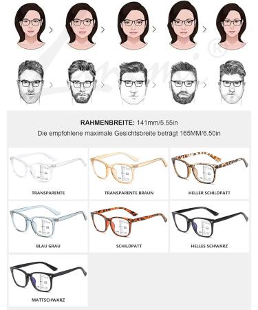 Lanomi Varifocal Glasses for Men & Women | Progressive Multifocal Reader with Blue Light Filter | Anti-Fatigue Rectangle Reading Aid - Buy Online on GoSupps.com