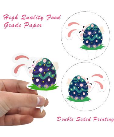 72pcs Happy Easter Cupcake Toppers Easter Bunny Egg Carrot Theme Party Decorations for Spring Desserts Birthday Party Supplies - Buy Online on GoSupps.com