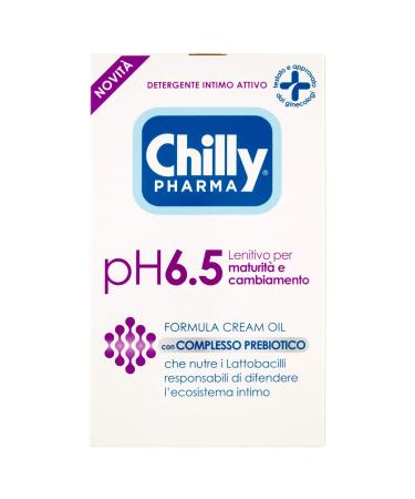 Chilly Chilly Pharma Underwear Cleansing Gel Intimate Hygiene Cleansing Gel for Menopause Cream-Oil Formula for Mature Skin pH 6.5 - Dermatologically tested - 250 ml bottle