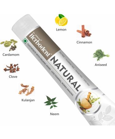 Natural Neem Toothpaste for Dry Mouth & Gum Problems with Amazing Taste & Freshness | SLS Fluoride & Sugar Free | Less Foaming Works Amazing | Herbodent Natural - 3.53 oz Pack of 1 3.53 Ounce (Pack of 1) - Buy Online on GoSupps.com