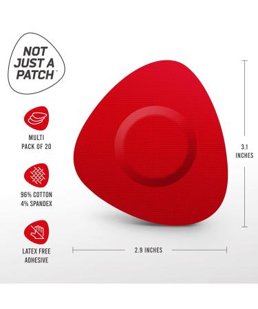 Not Just A Patch CGM Sensor Patches for Freestyle Libre and Medtronic Sensors (20 Pack) - Water Resistant & Durable for 10-14 Days - Pre-Cut Freestyle Libre 2 Sensor Covers in Red - Buy Online on GoSupps.com