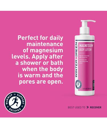 Wintergreen Magnesium Lotion - Pure Magnesium PCA & Shea Butter - 8.5 Fl Oz for Pain Relief & Skin Nourishment - Buy Online on GoSupps.com