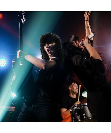 SKHAOVS 70s 80s Heavy Metal Disco Wig - Long Curly Black Rock Star Costume Accessory - Buy Online on GoSupps.com