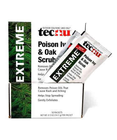 Tecnu Extreme Poison Ivy & Oak Scrub Individual Use Packets, 0.5 Ounce (Pack of 50)