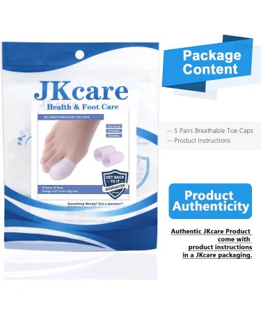 JKcare 10 Pack Large Toe Protectors - Breathable Silicone Covers for Corns, Calluses, Ingrown Toenail - Toe Caps with Holes for Friction Reduction - Buy Online on GoSupps.com