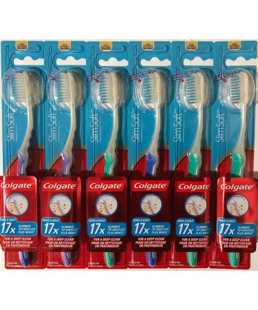 Colgate Slim Soft Gliding Tips Toothbrush Extra Soft Compact Head - 6 Pack - Buy Online on GoSupps.com