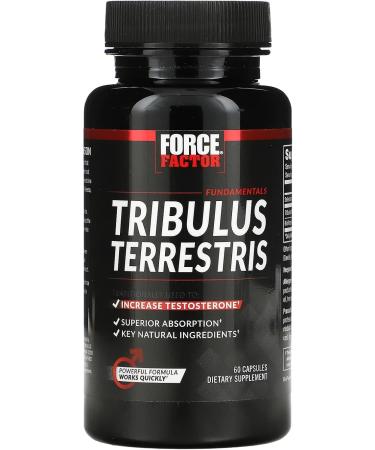 Force Factor Tribulus Terrestris for Men Testosterone Booster and Male Vitality Supplement Tribulus Extract and Natural Ingredients for Superior Absorption Fundamental Series 1000mg 60 Capsules 60 Count (Pack of 1) - Buy Online on GoSupps.com