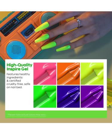 Modelones Neon Gel Nail Polish - 6 Colors Gel Polish Hot Pink Orange Bright Nail Polish Gel Neon Yellow Green Purple Gel Nail Kit Popular Nail Art DIY Manicure Gifts for Women DIY Salon - Buy Online on GoSupps.com