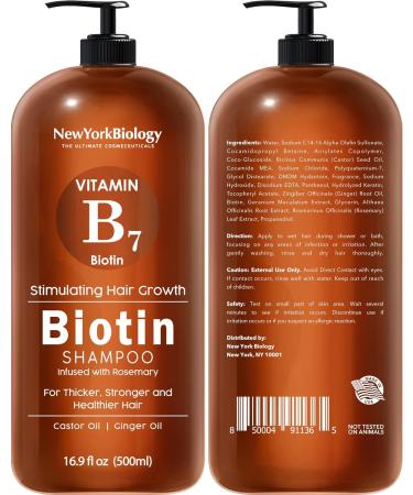 New York Biology Biotin Shampoo & Conditioner Set for Hair Growth & Thinning Hair - Hair Loss Treatment for Men & Women - Anti Dandruff Formula - 16.9 fl Oz (Pack of 2) - Buy Online on GoSupps.com