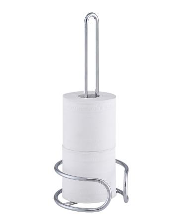 SunnyPoint Free Standing Toilet Paper Holder Stand with Reserve; Brush  Nickel 