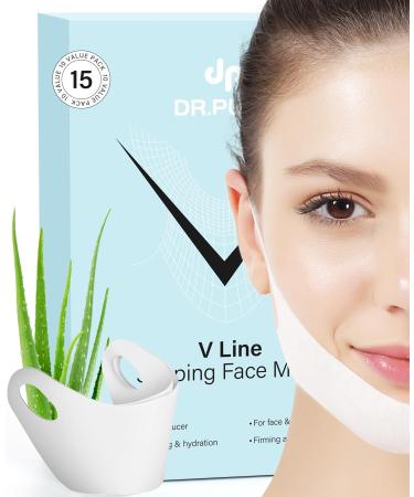 Dr. Pure Double Chin  15 Pcs Chin Strap for Double Chin for Women  Double Chin Mask  Chin Mask  Hydrogel Collagen Mask with Aloe Vera  Neck Lift Tape Face Patch