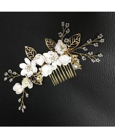 Wedding Hair Comb Rhinestone Clip - Crystal Bridal Headpiece | Elegant White Hair Accessories - Buy Online on GoSupps.com