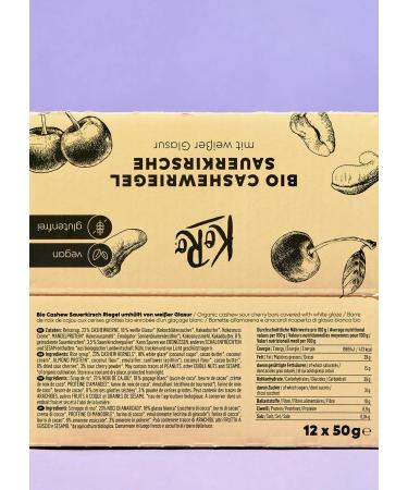 Koro Bio Cashwriegel Sauer Kirsche 12 x 50g | Organic Vegan Gluten-Free Cashew Sour Cherry Snack for Small Hunger - Buy Online on GoSupps.com