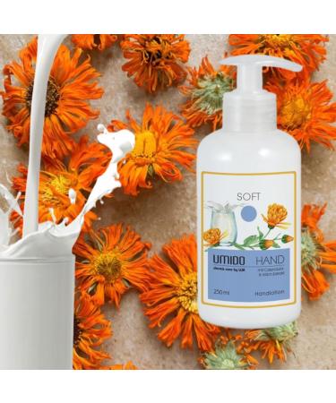 UMIDO Hand Lotion 250ml - Calendula & Milk Extract | Paraben-Free Moisturizing Hand Cream for Skin Care & Hand Care - Buy Online on GoSupps.com