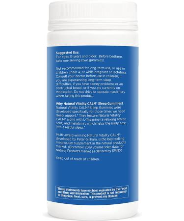 Natural Vitality CALM Sleep Gummies - Blueberry Pomegranate - 120 Count - Buy Online on GoSupps.com