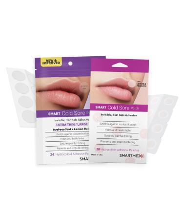 SMARTMED Cold Sore Treatment Patch Duo - Large Ultra Thin 15mm & Original Thin 12mm 60 Patches