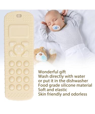 Baby TV Remote Teething Toy - Soft Silicone Gum Relief Sensory Toy (Beige) - Buy Online on GoSupps.com