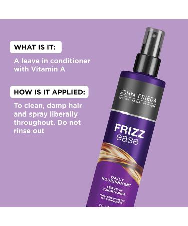 Frizz Ease Daily Nourishment Leave-In Conditioner 8 oz - Anti Frizz & Heat Protectant - Vitamin A, C, E - 7.98 Fl Oz (Pack of 1) - Buy Online on GoSupps.com