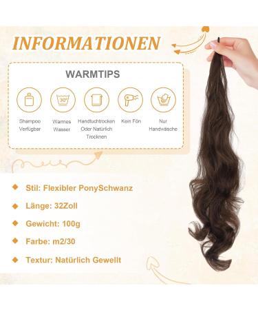 YUFFQOPC Ponytail Hair Extension 32 Inch Ponytail Hairpiece Long Hair Extension with Fine Wire Design Easy to Wear Synthetic Hairpiece Ponytail Extension for Women (m2/30) - Buy Online on GoSupps.com