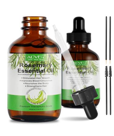 2 Packs Multipurpose Rosemary Oil for Hair Growth Skin Care Nails& Cuticles Nourish the Scalp Improve Blood Circulation Body Moisturizer Lash Serum Face Oil Rosemary Essential Oils for Hair Rosemary 2.02 Fl Oz (Pack of 2)