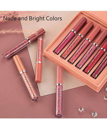 6Pcs Matte Lipstick Set - Long Lasting, Waterproof Velvety Liquid Lip Gloss - Non-Stick Matte Finish - Makeup Set - Buy Online on GoSupps.com