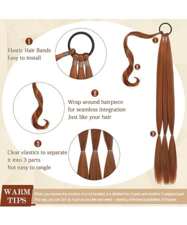 Sofeiyan Long Braid Ponytail Extension with Hair Tie Straight Sleek Wrap Around Hair Extensions Braid Pony Tail Fluffy Natural Soft Synthetic Hairpieces for Women Daily Wear 30 inch-Copper Red 30 Inch (Pack of 1) Copper Red - Buy Online on GoSupps.com