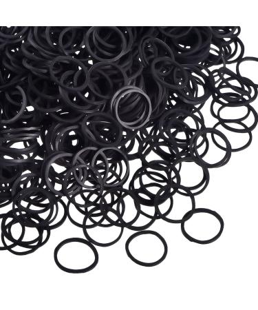 600 Mini Rubber Bands Soft Elastic Bands for Kid Hair Braids Hair (Black)
