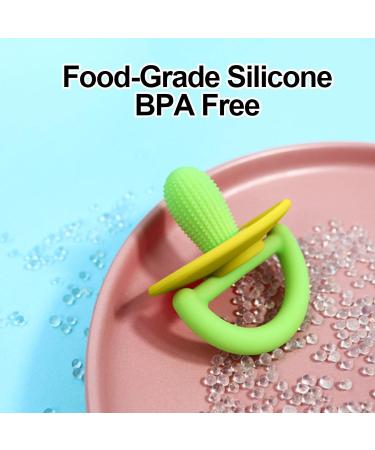 Baby Kielzeiten Bite Ring - Soft Silicone Anti-Stress Teether for Babies & Toddlers - Cactus Design in Richolyn Gr n/Yellow - Buy Online on GoSupps.com