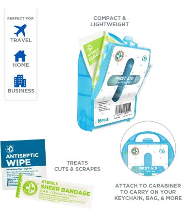 Compact First Aid Kit for Home, Office, Car, School, Travel - Treat Minor Cuts and Scrapes - FSA/HSA Eligible - Buy Online on GoSupps.com