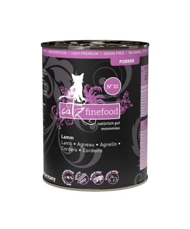 Catz finefood purrr lamb monoprotein cat food wet n 111 for nutritional cats 70% meat content 6 x 400 g can 400 g (6 Pack)