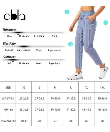 Obla Women's Lightweight Golf Pants | High Waisted Casual Track Work Ankle Pants - Black Large - Buy Online on GoSupps.com
