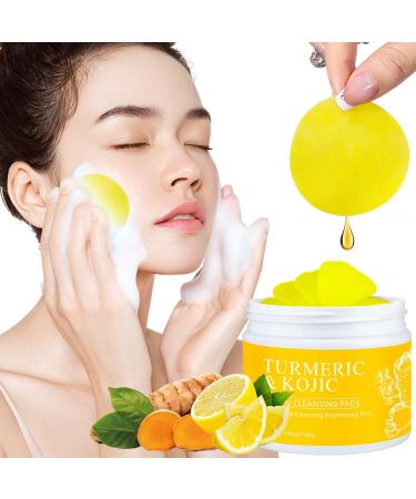 Turmeric Kojic Acid Cleansing Pads for face Brightening Kojic and Turmeric Lemon Exfoliating Pads Facial Resurfacing Pads Face Wipes Peel Pads for Dark Spots Exfoliant Pads for Face 50 Pads - Buy Online on GoSupps.com