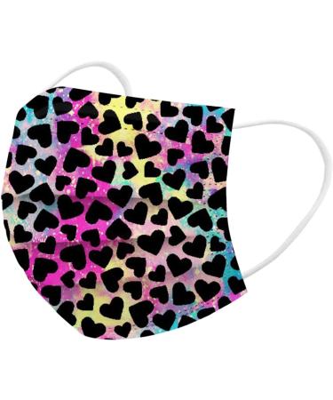 ZQP 50PCS Valentine Theme Printed Disposable_Face_Masks for Adult 3-ply Face Protection Covering with Elastic Earloop and Nose Clip for Outdoor Comfortable & High Filtration &Ventilation - Buy Online on GoSupps.com