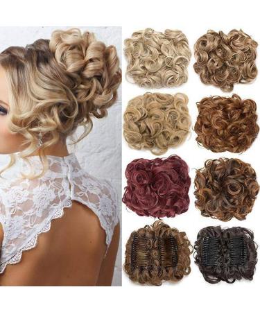 Drawstring Curly Updo Hair Extensions in Sandy & Bleach Blonde - Buy Online on GoSupps.com