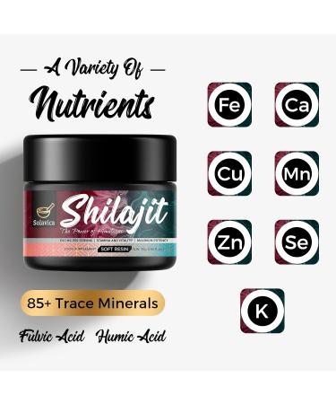 Solavica Shilajit 600mg Himalayan Shilajit Resin - Pure & Potent with Fulvic Acid - 85+ Minerals for Stamina & Vitality - 30g - Pack of 1 - Buy Online on GoSupps.com