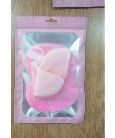 Silicone Makeup Brush Cleaning Mat Set - Includes 2 Makeup Puffs for Easy Cleaning - Buy Online on GoSupps.com