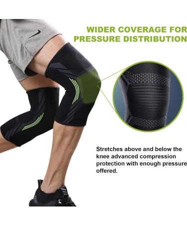 Beister Compression Leg Sleeves with Elastic Straps for Men & Women - Extra Long Knee Braces for Basketball, Football, Joint Pain - Black (1 Pair, Size M) - Buy Online on GoSupps.com
