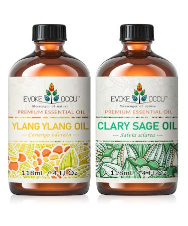 EVOKE OCCU Ylang Ylang Essential Oil and Clary Sage Essential Oil - 4 Fl Oz